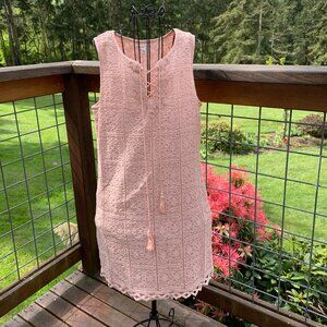 Max Studio Women's size Large Pink Sleeveless Lace Dress with Lining
